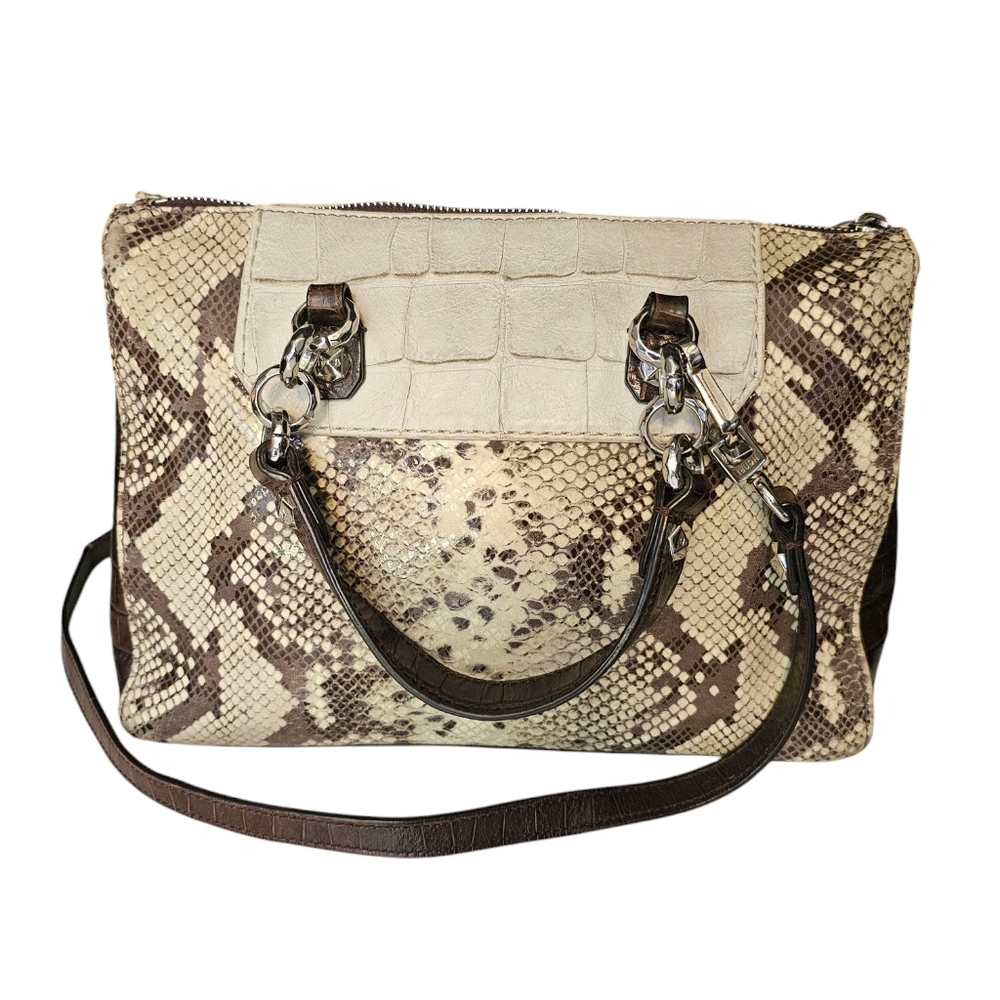 Henri Bendel Snakeskin Leather  Hobo Satchel With Crossbody Strap *Rare!*